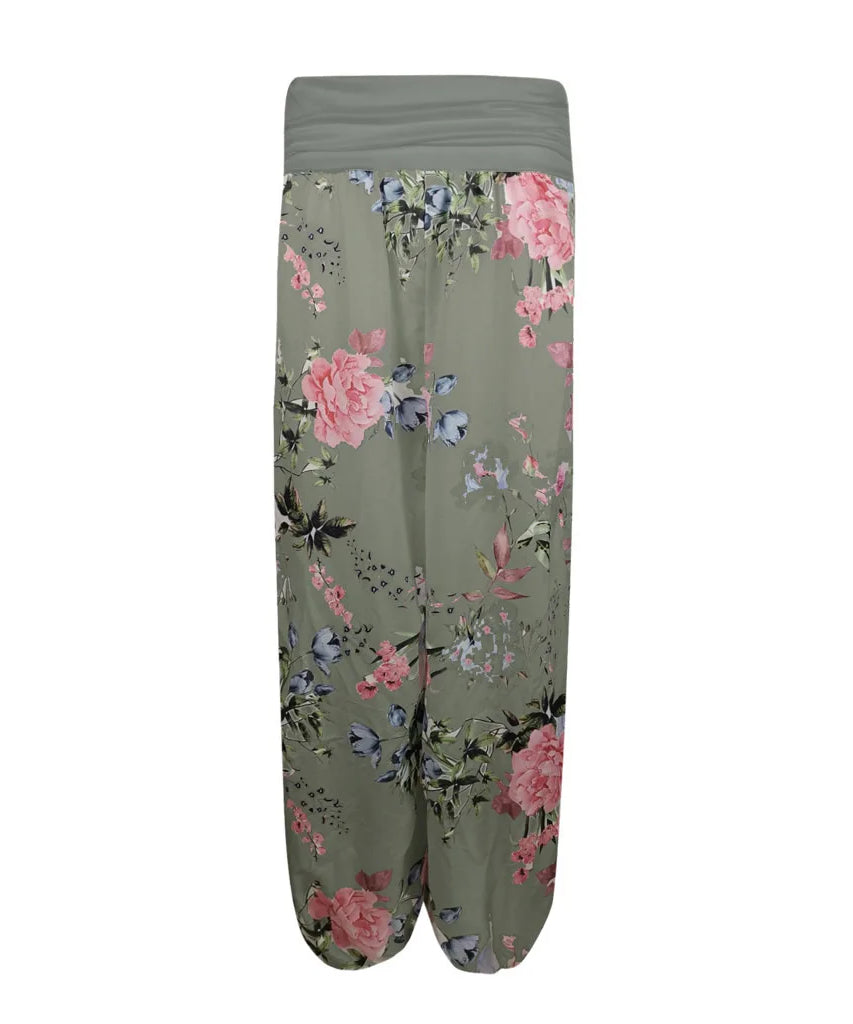 European and American women's clothing long style harem pants digital print long style wide leg pants casual pants plus size