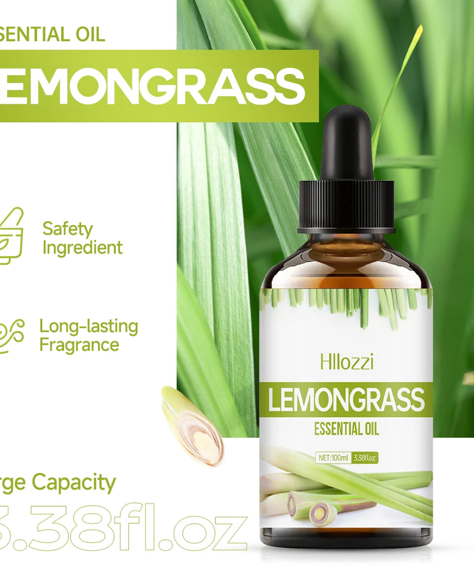 Lemongrass essential oil is suitable for various uses, fresh scent, humidifiers, candles, burners, aromatherapy
