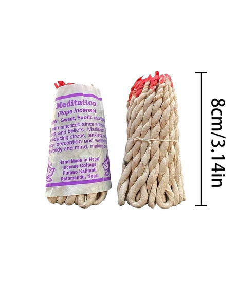 1 Bundle Handmade Traditional Nepal Rope Incense White Sage Cedar Aromatherapy Burning Rope Fragrance Yoga Meditation Sandalwood
