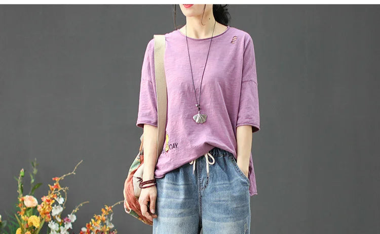 AmaxluluE Summer Fashion Ladies Elastic Elegant Jeans Womens Casual Floral Embroidery Denim Trousers Females Loose Harem Pants