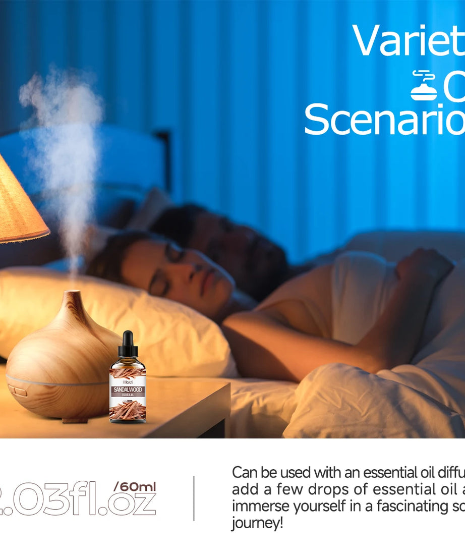 100ml/60ml/30ml Sandalwood Essential Oil for Candle Making Soap Making Diffusers Aromatherapy Fragrance Oil