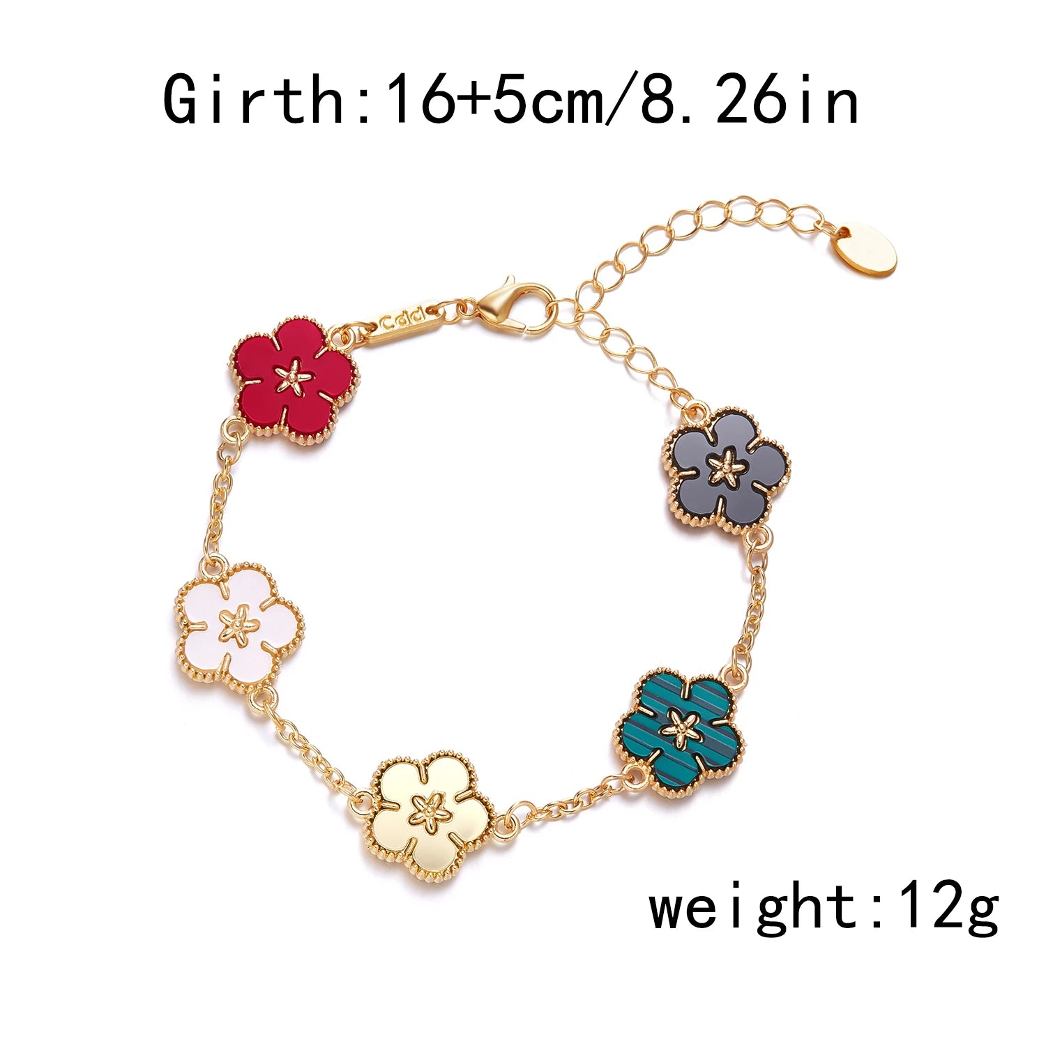 Light Luxury Double-sided Plum Blossoms Bracelets for Women Lucky Five Leaf Flower Adjustable Bracelets Aesthetic Party Jewelry