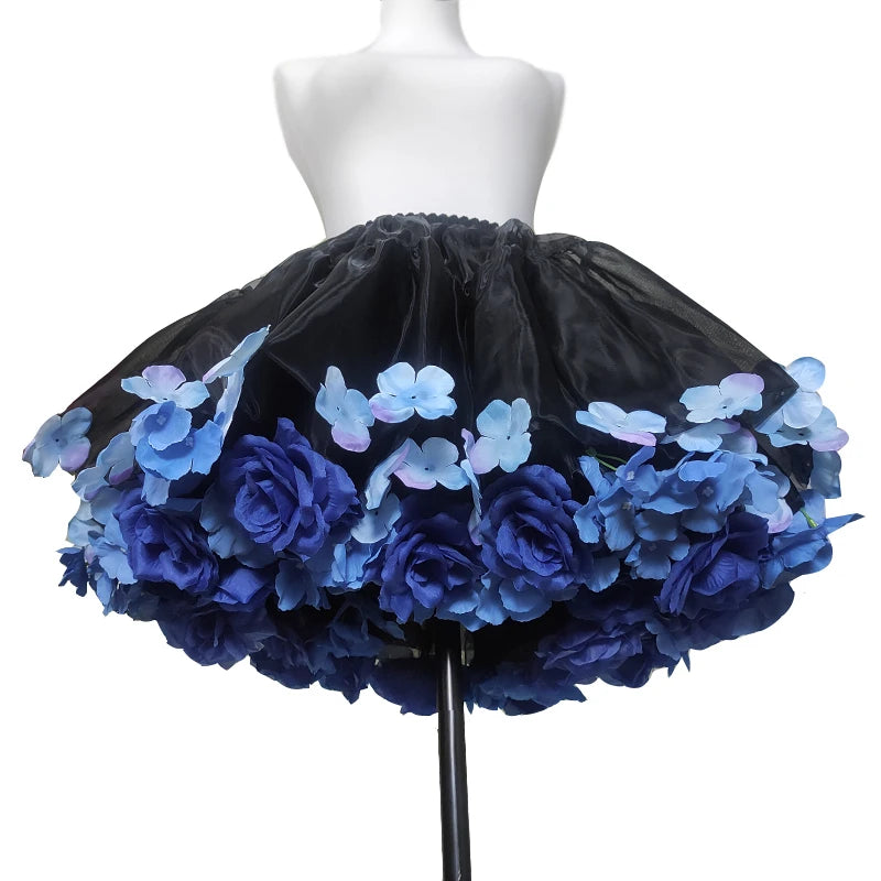 Handmade Colorful Flowers Petticoat Lolita Skirt Support Harvest Kawaii Short Dress Halloween Accessories Cute Girl Korea Japan