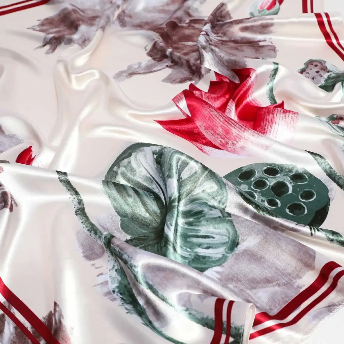 90*90cm Square Shawls and Wraps Floral Print Neck Scarf For Women Silk Satin Neck Scarfs For Ladies Bandana Head Scarves Female