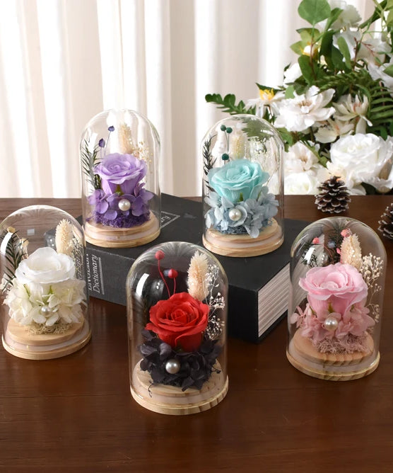 Eternal Rose Gifts for Women Preserved Forever Flowers Rose in Glass Dome Anniversary Valentine's Day Birthday Mother's Day Gift