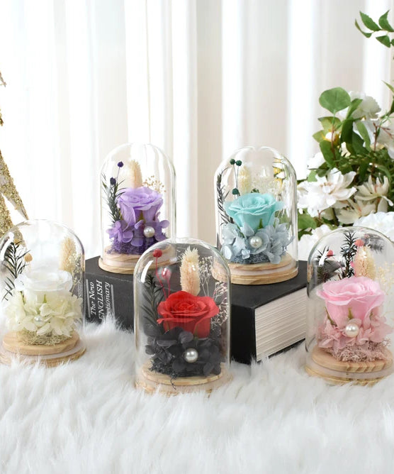 Eternal Rose Gifts for Women Preserved Forever Flowers Rose in Glass Dome Anniversary Valentine's Day Birthday Mother's Day Gift