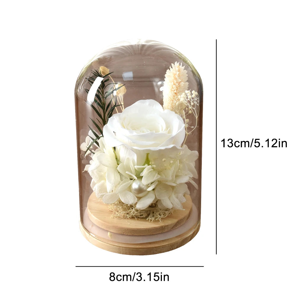 Eternal Rose Gifts for Women Preserved Forever Flowers Rose in Glass Dome Anniversary Valentine's Day Birthday Mother's Day Gift