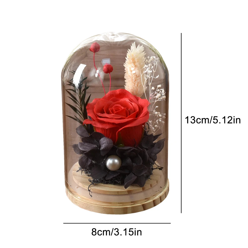 Eternal Rose Gifts for Women Preserved Forever Flowers Rose in Glass Dome Anniversary Valentine's Day Birthday Mother's Day Gift