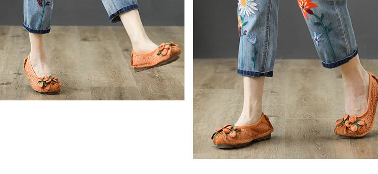 AmaxluluE Summer Fashion Ladies Elastic Elegant Jeans Womens Casual Floral Embroidery Denim Trousers Females Loose Harem Pants