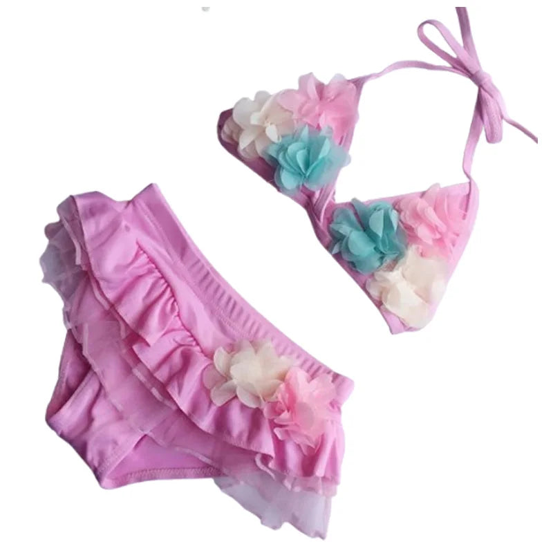 New children's swimsuit cute flower baby swimsuit for girls