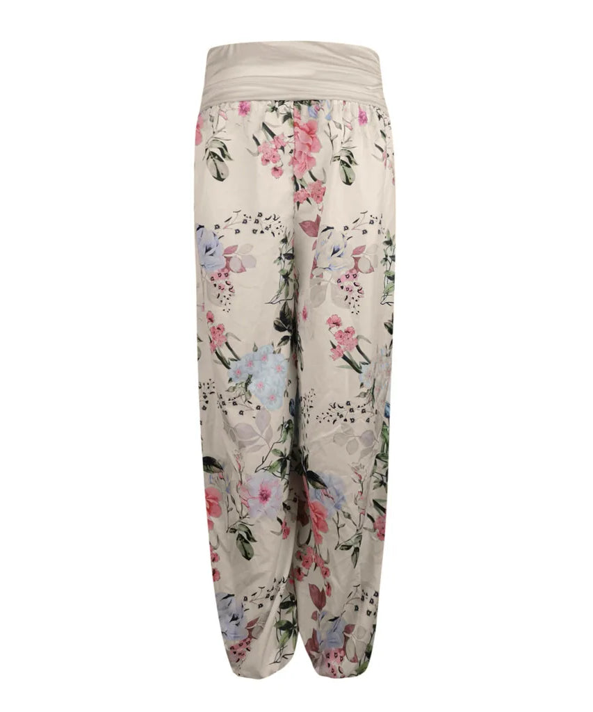 European and American women's clothing long style harem pants digital print long style wide leg pants casual pants plus size