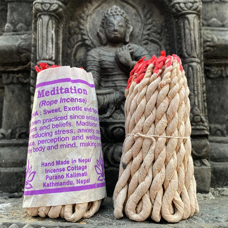 1 Bundle Handmade Traditional Nepal Rope Incense White Sage Cedar Aromatherapy Burning Rope Fragrance Yoga Meditation Sandalwood