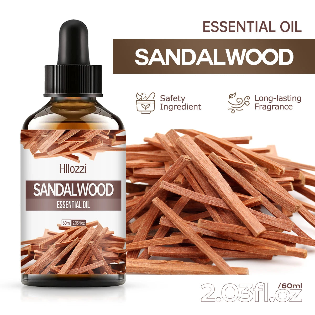 100ml/60ml/30ml Sandalwood Essential Oil for Candle Making Soap Making Diffusers Aromatherapy Fragrance Oil
