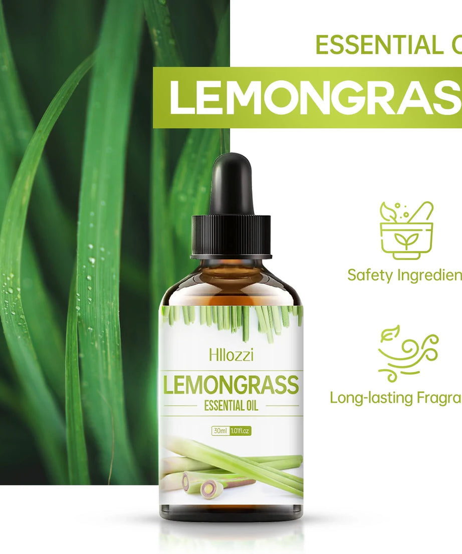 Lemongrass essential oil is suitable for various uses, fresh scent, humidifiers, candles, burners, aromatherapy