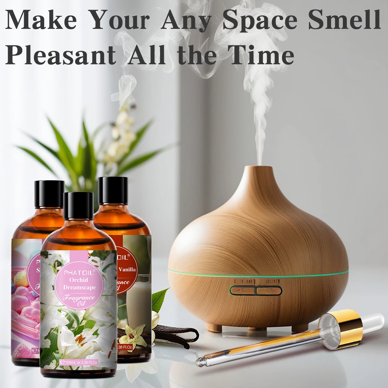 PHATOIL Almond & Vanilla Fragrance Oil For Diffuser Aromatherapy 100ml Fruit Carnival Premium Orchid Dreamscape Aroma Oils