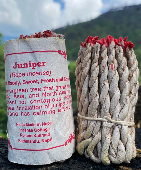 1 Bundle Handmade Traditional Nepal Rope Incense White Sage Cedar Aromatherapy Burning Rope Fragrance Yoga Meditation Sandalwood