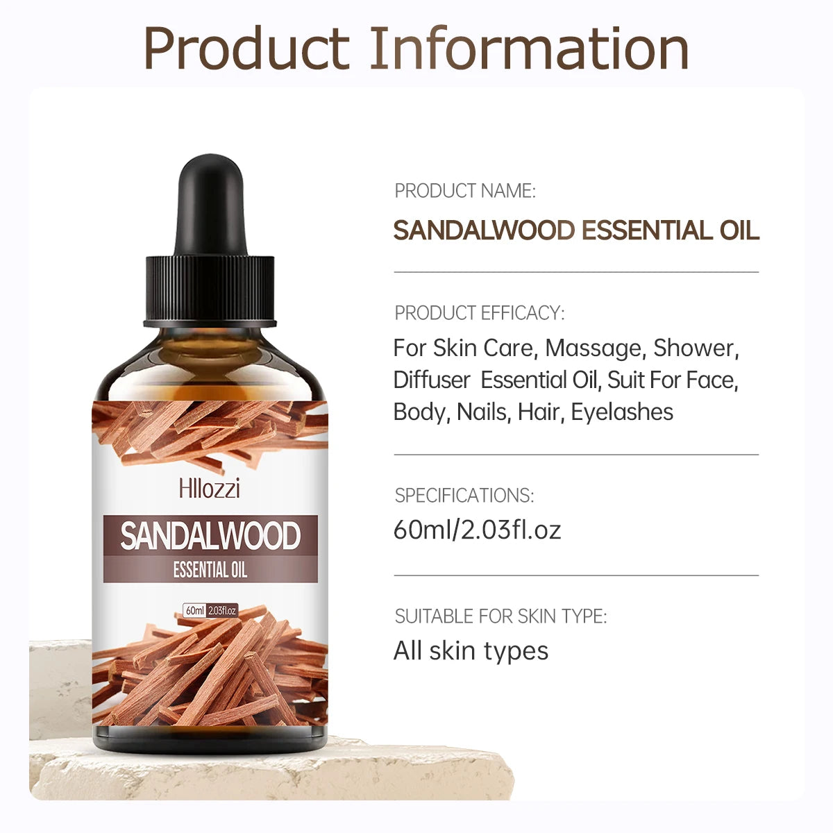 100ml/60ml/30ml Sandalwood Essential Oil for Candle Making Soap Making Diffusers Aromatherapy Fragrance Oil