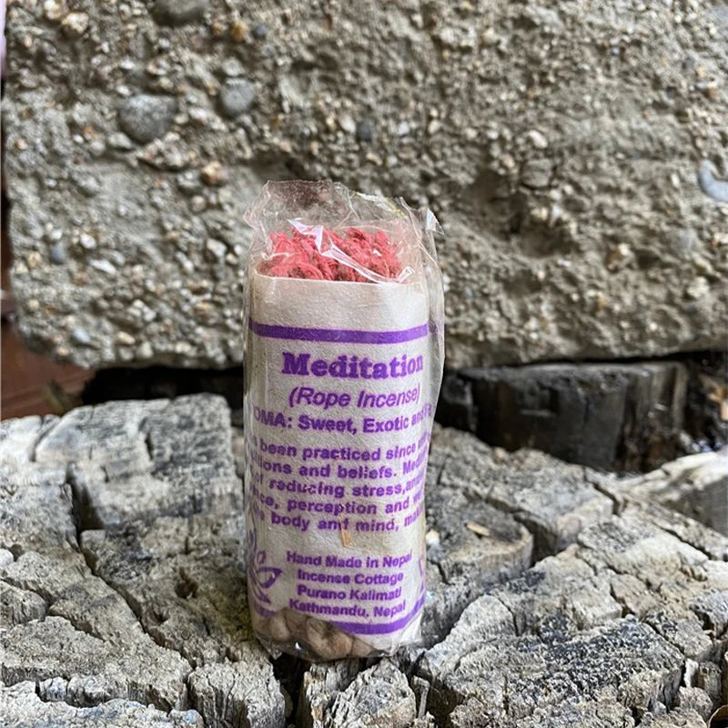 1 Bundle Handmade Traditional Nepal Rope Incense White Sage Cedar Aromatherapy Burning Rope Fragrance Yoga Meditation Sandalwood