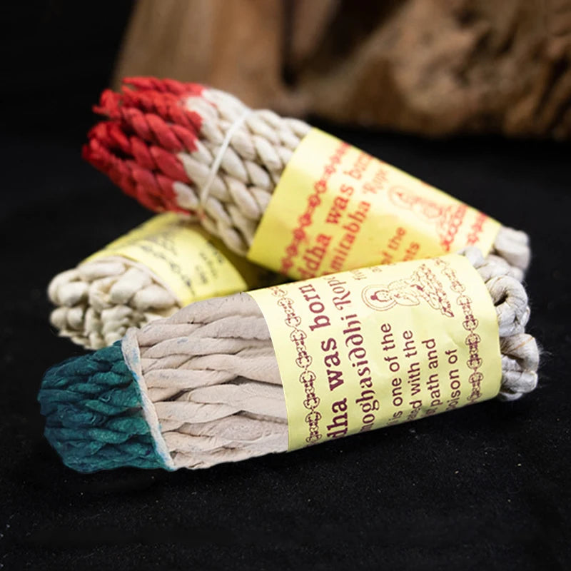 1 Bundle Handmade Traditional Nepal Rope Incense White Sage Cedar Aromatherapy Burning Rope Fragrance Yoga Meditation Sandalwood
