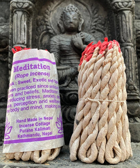 1 Bundle Handmade Traditional Nepal Rope Incense White Sage Cedar Aromatherapy Burning Rope Fragrance Yoga Meditation Sandalwood