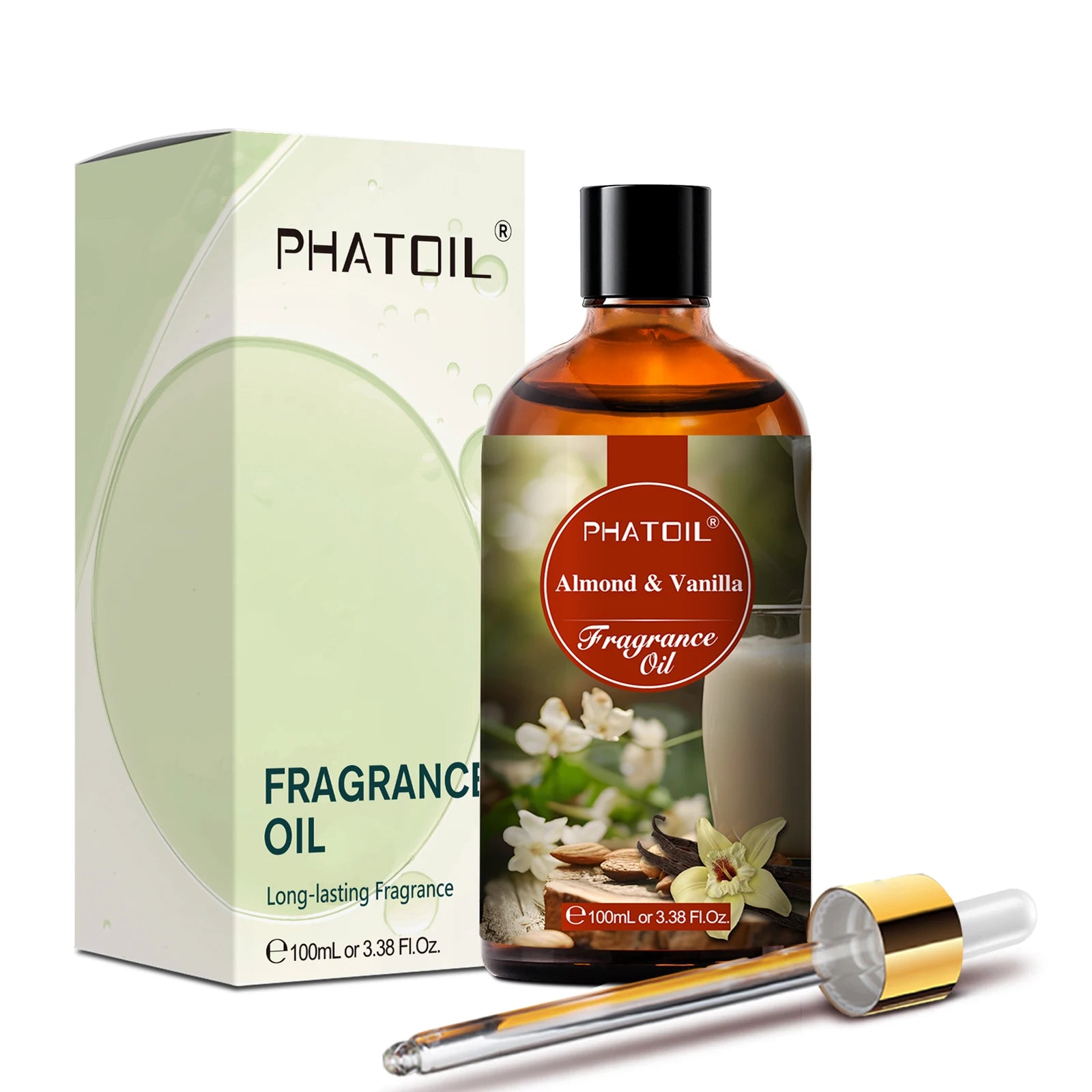 PHATOIL Almond & Vanilla Fragrance Oil For Diffuser Aromatherapy 100ml Fruit Carnival Premium Orchid Dreamscape Aroma Oils