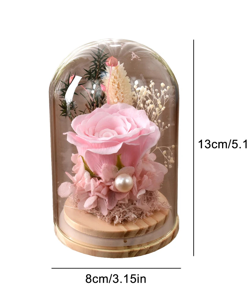 Eternal Rose Gifts for Women Preserved Forever Flowers Rose in Glass Dome Anniversary Valentine's Day Birthday Mother's Day Gift