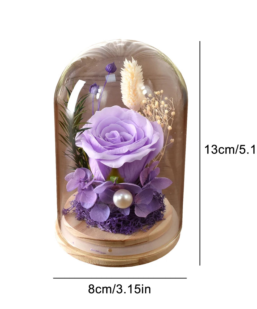 Eternal Rose Gifts for Women Preserved Forever Flowers Rose in Glass Dome Anniversary Valentine's Day Birthday Mother's Day Gift