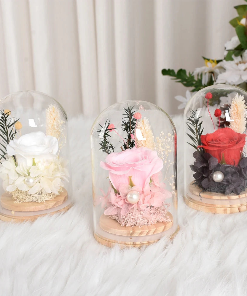 Eternal Rose Gifts for Women Preserved Forever Flowers Rose in Glass Dome Anniversary Valentine's Day Birthday Mother's Day Gift