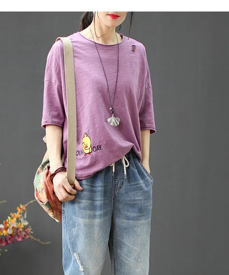 AmaxluluE Summer Fashion Ladies Elastic Elegant Jeans Womens Casual Floral Embroidery Denim Trousers Females Loose Harem Pants