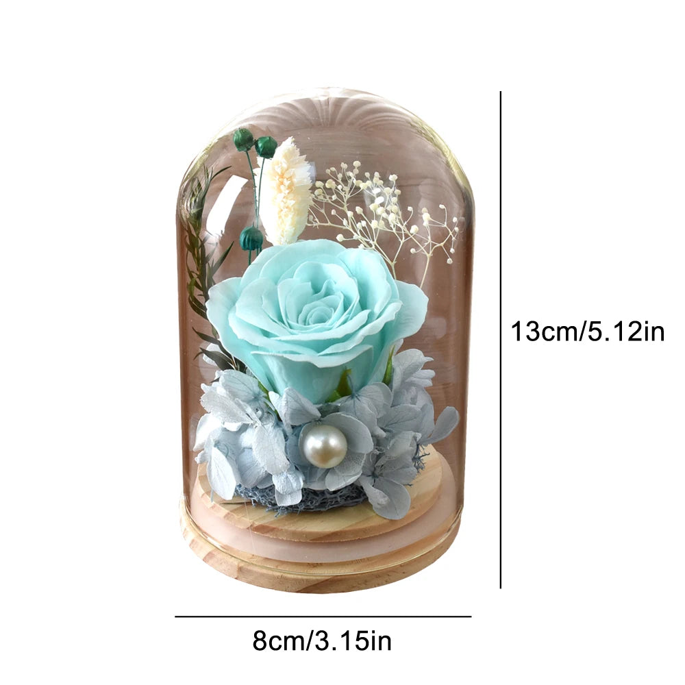 Eternal Rose Gifts for Women Preserved Forever Flowers Rose in Glass Dome Anniversary Valentine's Day Birthday Mother's Day Gift